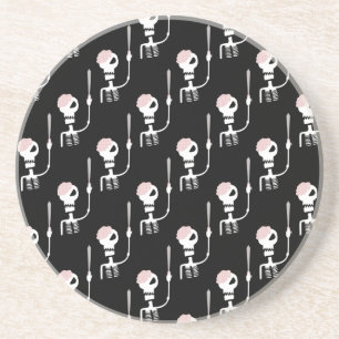 Halloween skeleton with a sword coaster