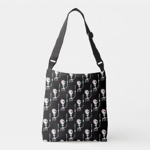 Halloween skeleton with a sword crossbody bag