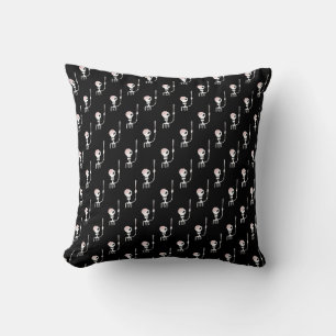 Halloween skeleton with a sword cushion