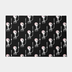 Halloween skeleton with a sword  doormat