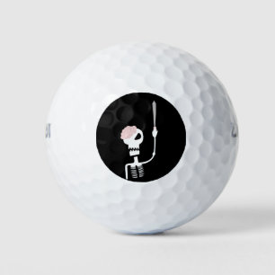 Halloween skeleton with a sword  golf balls