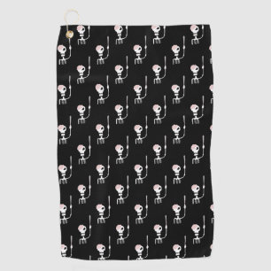 Halloween skeleton with a sword  golf towel