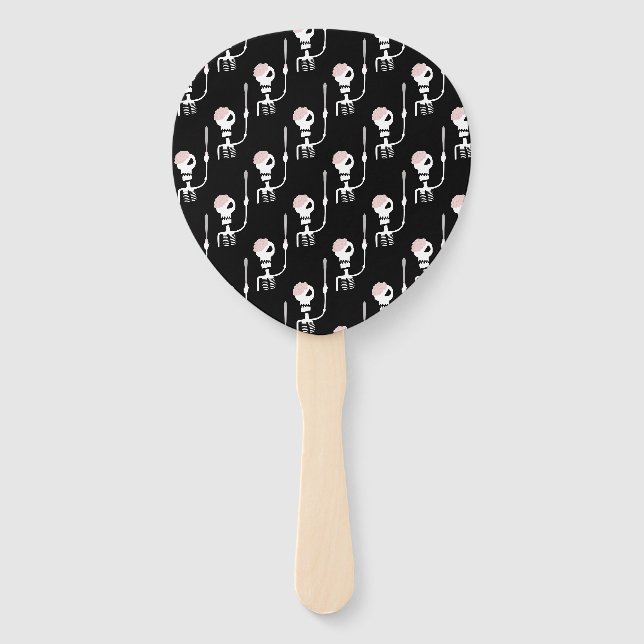 Halloween skeleton with a sword  hand fan (Front)