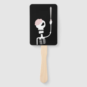 Halloween skeleton with a sword hand fan