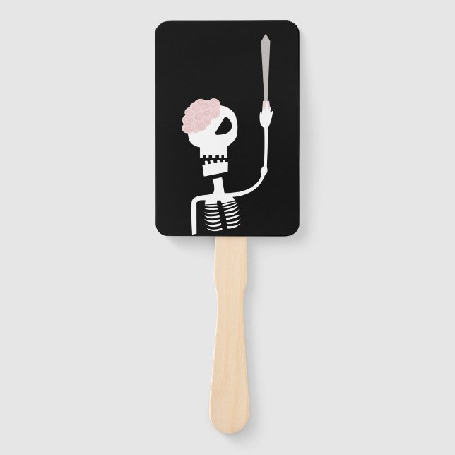 Halloween skeleton with a sword  hand fan (Front)