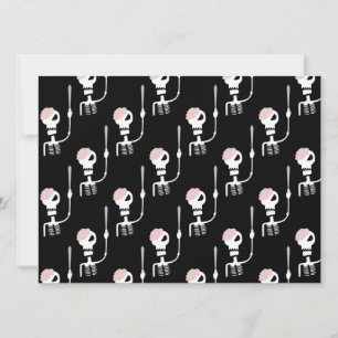 Halloween skeleton with a sword  holiday card