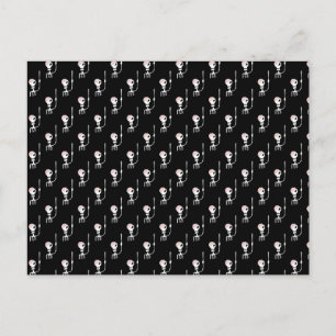 Halloween skeleton with a sword invitation postcard