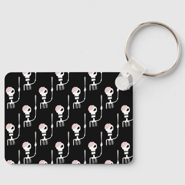 Halloween skeleton with a sword  key ring (Front)