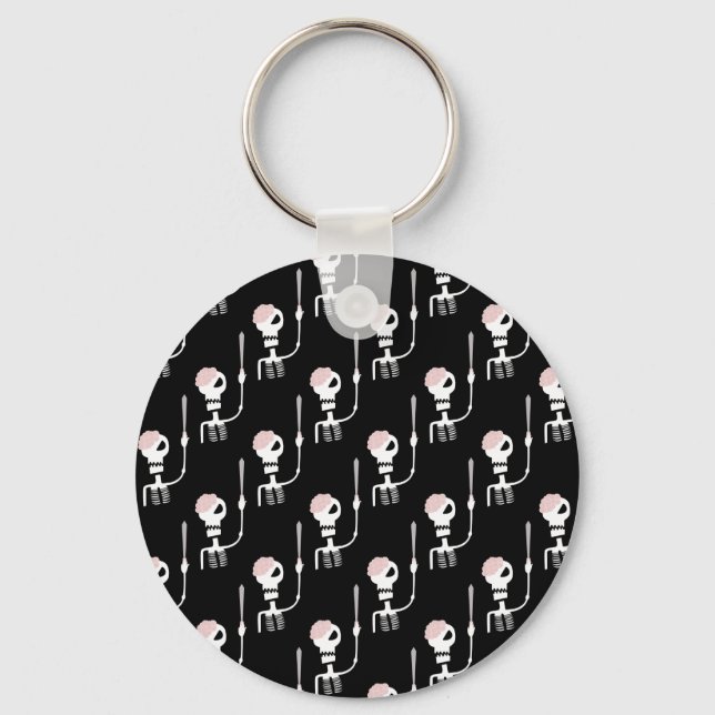 Halloween skeleton with a sword  key ring (Front)