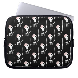 Halloween skeleton with a sword  laptop sleeve