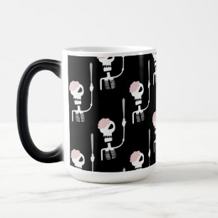 Halloween skeleton with a sword  magic mug