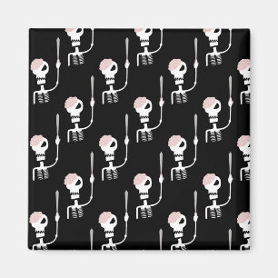 Halloween skeleton with a sword magnet