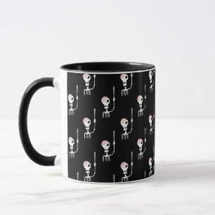 Halloween skeleton with a sword mug