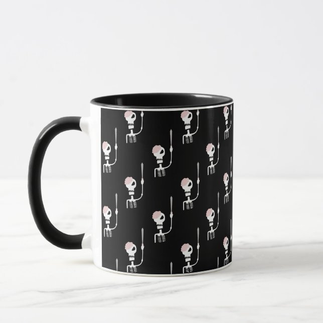 Halloween skeleton with a sword  mug (Left)