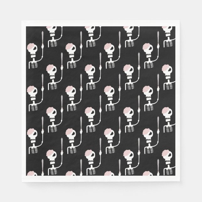 Halloween skeleton with a sword  napkin (Front)