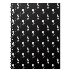 Halloween skeleton with a sword notebook