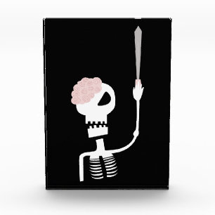 Halloween skeleton with a sword  photo block
