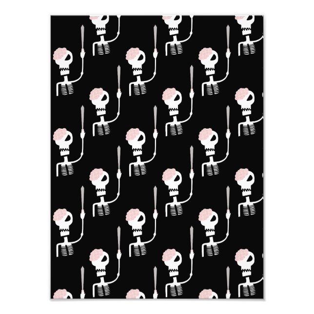 Halloween skeleton with a sword  photo print (Front)
