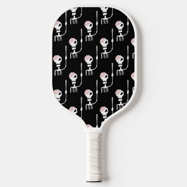 Halloween skeleton with a sword  pickleball paddle (Front)