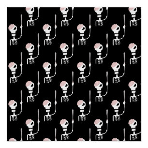 Halloween skeleton with a sword poster