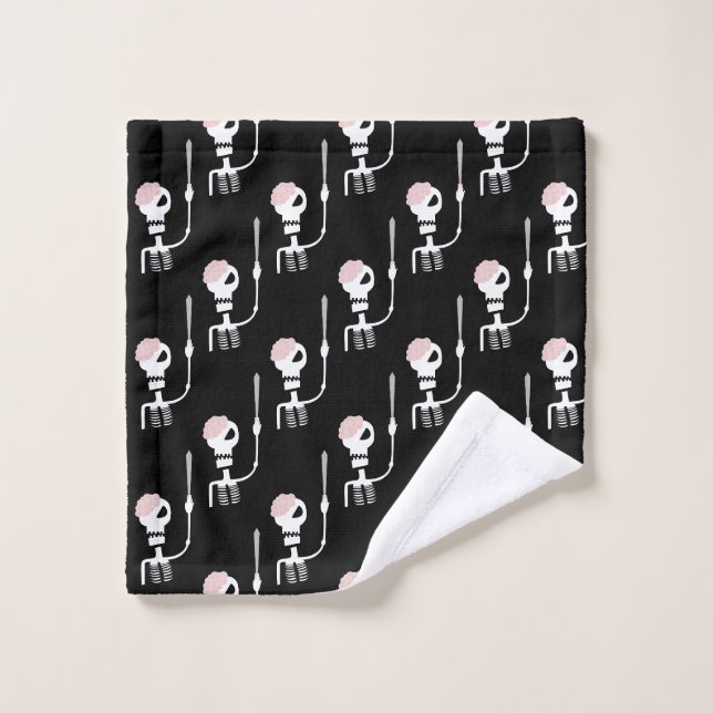 Halloween skeleton with a sword  wash cloth (Wash Cloth)