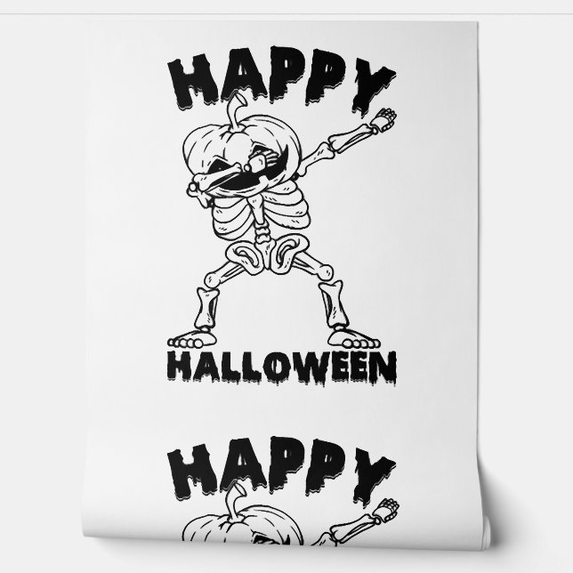 Halloween Skeleton with Pumpkin - Happy Halloween Wallpaper (Unrolling)