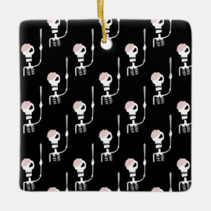 Halloween Skeleton with Sword Ceramic Ornament