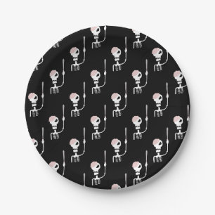 Halloween Skeleton with Sword Paper Plate