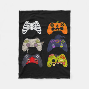 Halloween Skeleton Zombie Gaming Controllers  Fleece Blanket