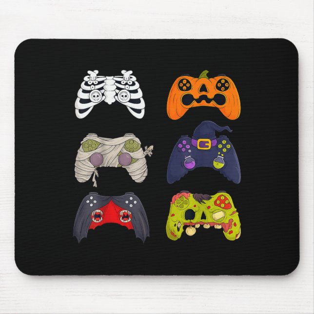 Halloween Skeleton Zombie Gaming Controllers  Mouse Pad (Front)