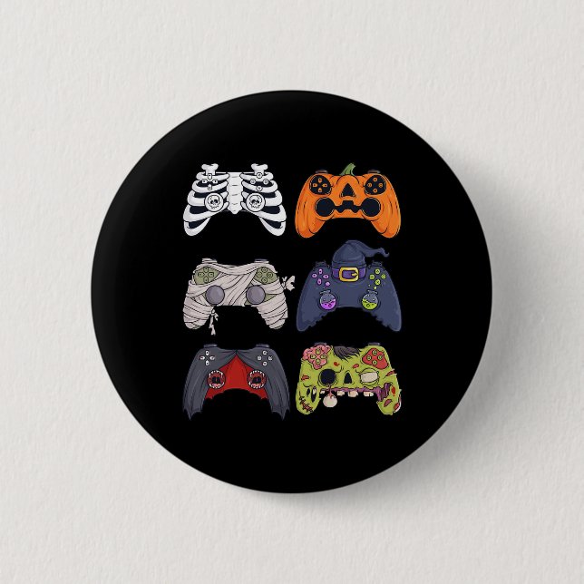 Halloween Skeleton Zombie Gaming Controllers Mummy 6 Cm Round Badge (Front)