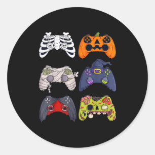 Halloween Skeleton Zombie Gaming Controllers Mummy Classic Round Sticker