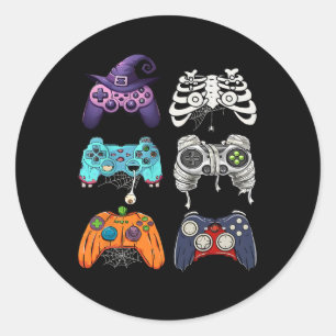 Halloween Skeleton Zombie Gaming Controllers Mummy Classic Round Sticker