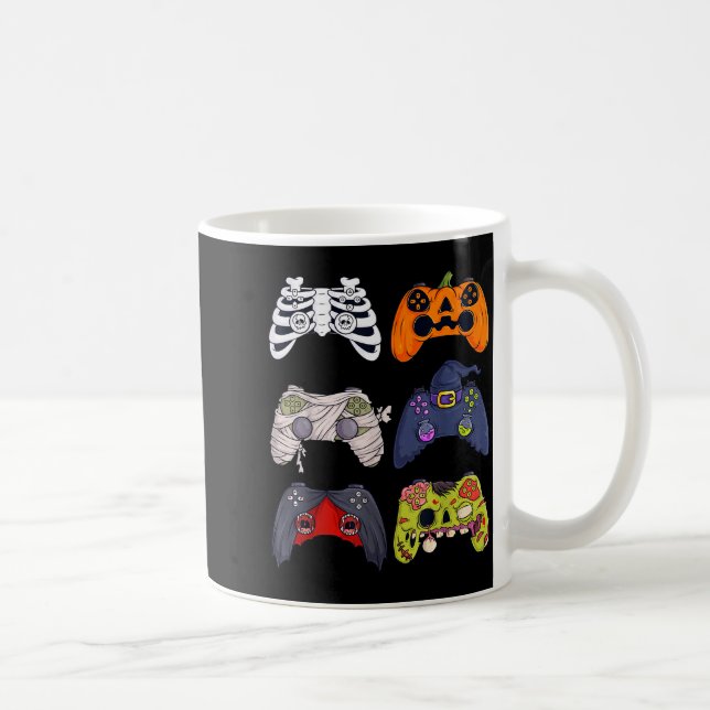 Halloween Skeleton Zombie Gaming Controllers Mummy Coffee Mug (Right)