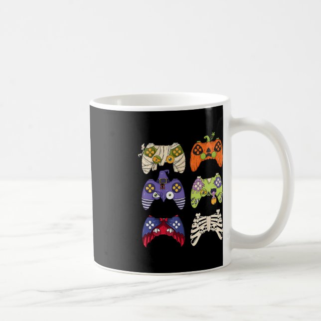 Halloween Skeleton Zombie Gaming Controllers Mummy Coffee Mug (Right)