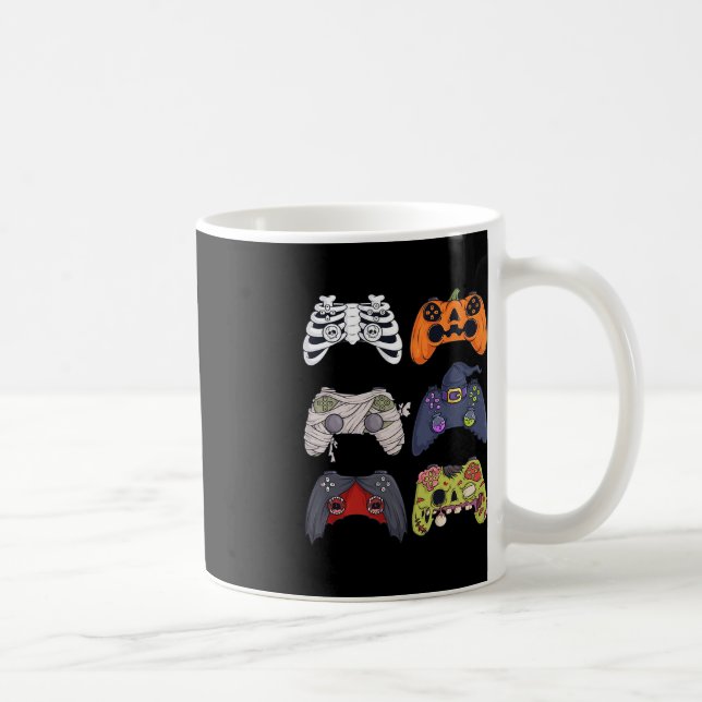 Halloween Skeleton Zombie Gaming Controllers Mummy Coffee Mug (Right)