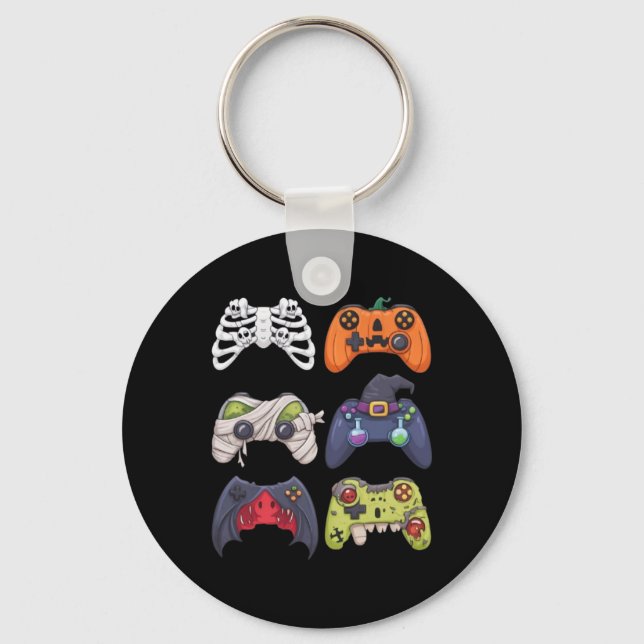 Halloween Skeleton Zombie Gaming Controllers Mummy Key Ring (Front)