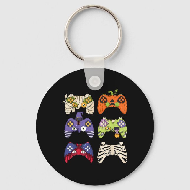 Halloween Skeleton Zombie Gaming Controllers Mummy Key Ring (Front)