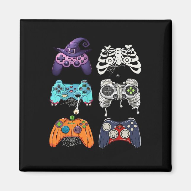Halloween Skeleton Zombie Gaming Controllers Mummy Magnet (Front)
