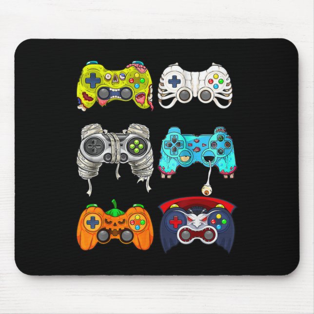 Halloween Skeleton Zombie Gaming Controllers Mummy Mouse Pad (Front)