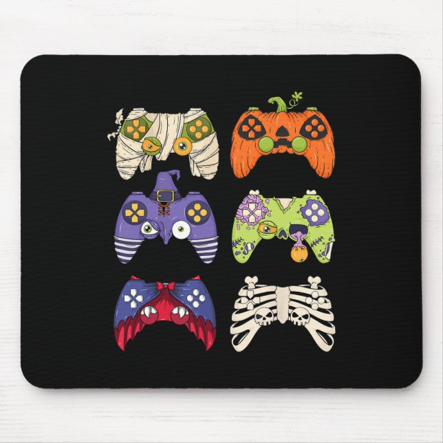 Halloween Skeleton Zombie Gaming Controllers Mummy Mouse Pad (Front)
