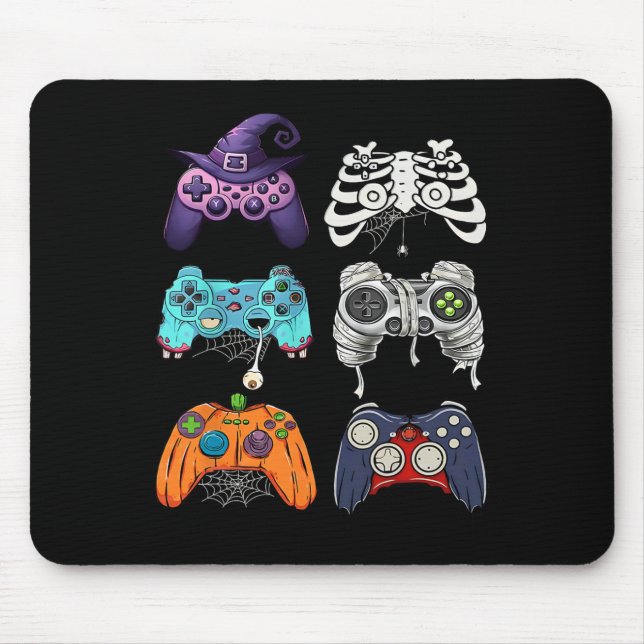 Halloween Skeleton Zombie Gaming Controllers Mummy Mouse Pad (Front)