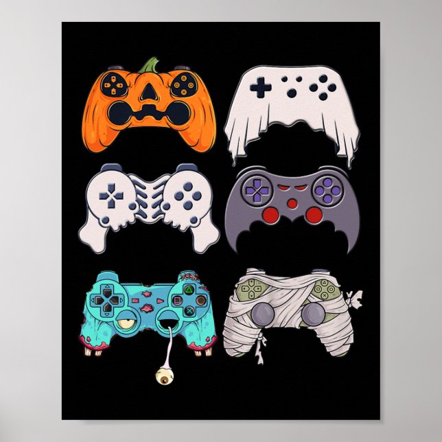 Halloween Skeleton Zombie Gaming Controllers Mummy Poster (Front)