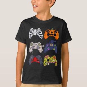 Halloween Skeleton Zombie Gaming Controllers Mummy T-Shirt