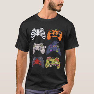 Halloween Skeleton Zombie Gaming Controllers Mummy T-Shirt
