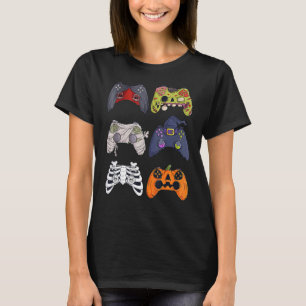 Halloween Skeleton Zombie Gaming Controllers Mummy T-Shirt