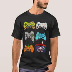 Halloween Skeleton Zombie Gaming Controllers Mummy T-Shirt
