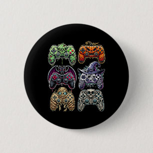 Halloween Skeleton Zombie Mummy Gaming Controllers 6 Cm Round Badge