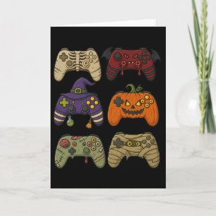 Halloween Skeleton Zombie Mummy Gaming Controllers Card