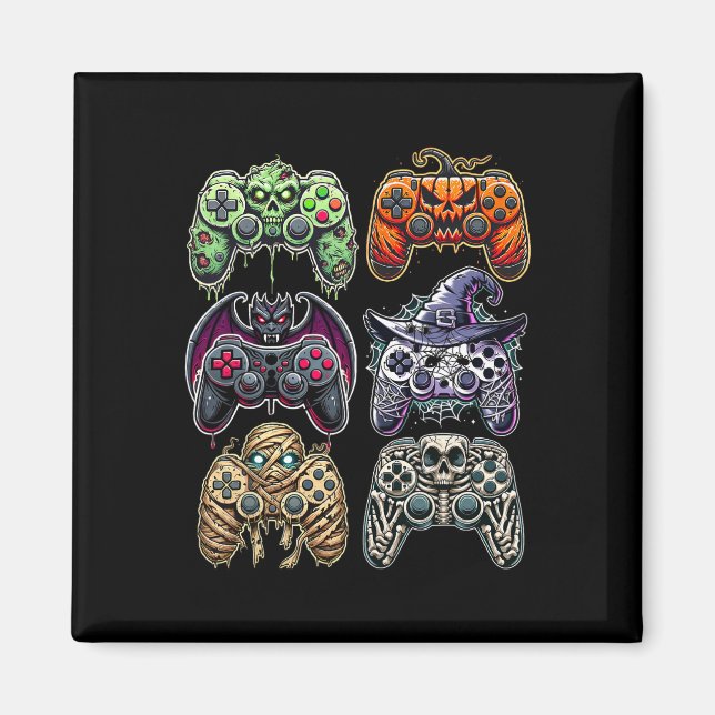 Halloween Skeleton Zombie Mummy Gaming Controllers Magnet (Front)